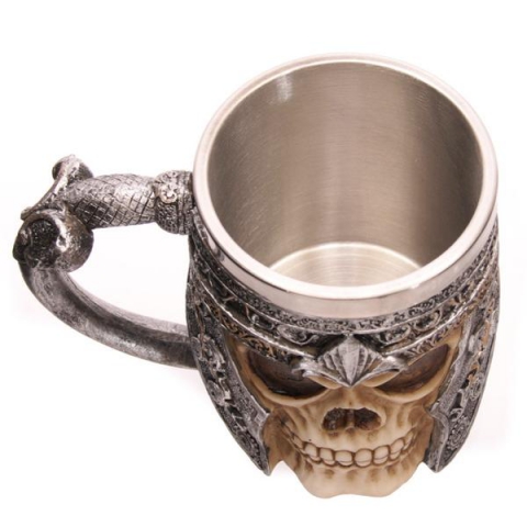 discover dome ignite s new warrior skull mug with gothic stainless steel helmet 