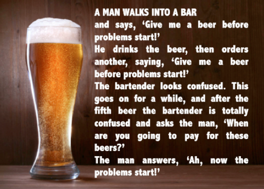 funny a man walks into a bar joke