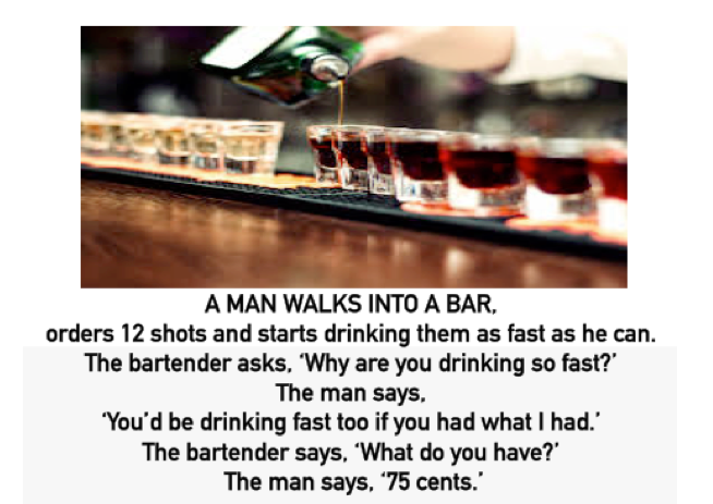funny a man walks into a bar joke