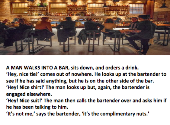 funny a man walks into a bar joke