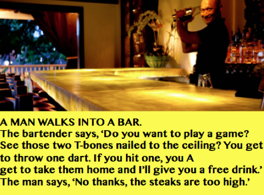 funny a man walks into a bar joke