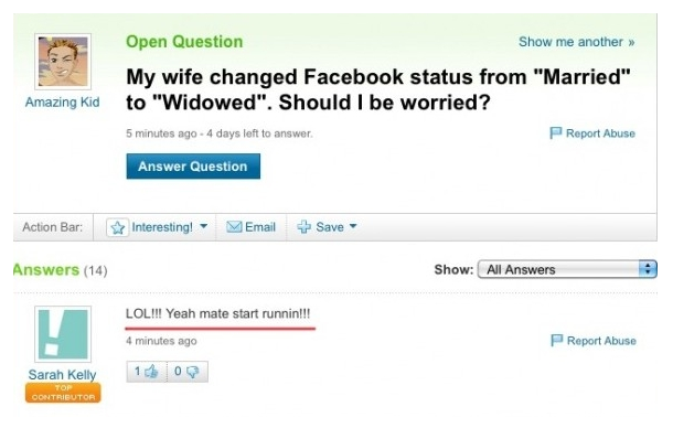 funny Yahoo Questions & Answers