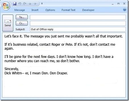 Honest Out Of Office Messages