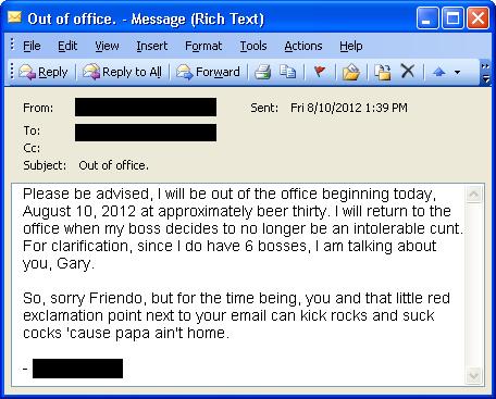 Honest Out Of Office Messages