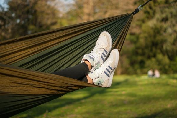 mosquito net hammock is perfect for hanging out and watching mlb opening games