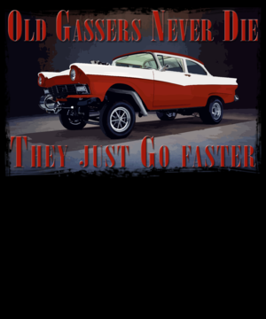 vintage drag race gassers featured on premium t shirts by quarter mile addiction