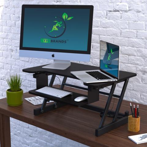 get the best gas lift adjustable standing desk converter sit stand office