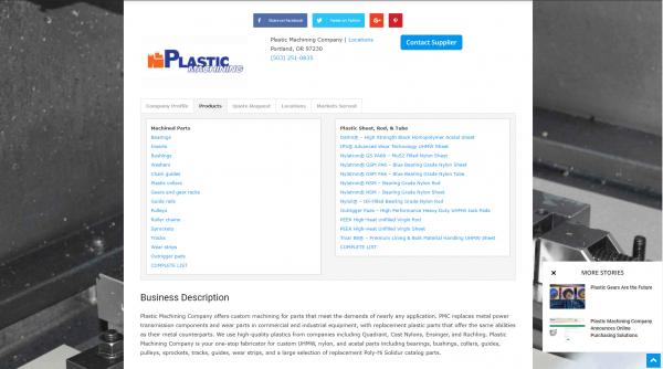plastic machining company pmc has found plasticstar premium services to be a val