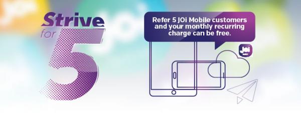 get free mobile data amp calls with strive for 5 referral service from joi