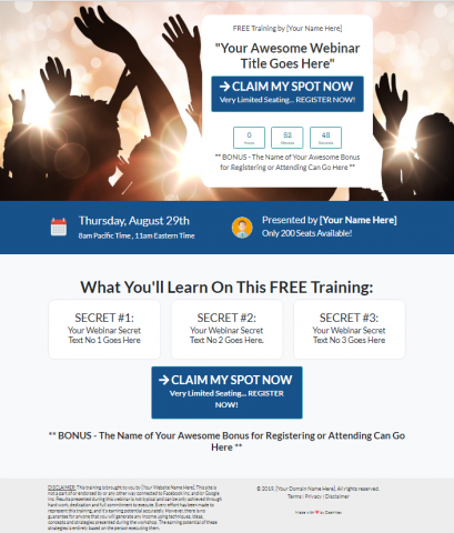 want more leads for your niche business webinar check out this dfy template
