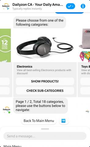 find the best products deals on amazon ca with dailyzon facebook messenger chatb