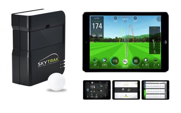 practice golf shots at home with the skytrak platinum simulator studio software