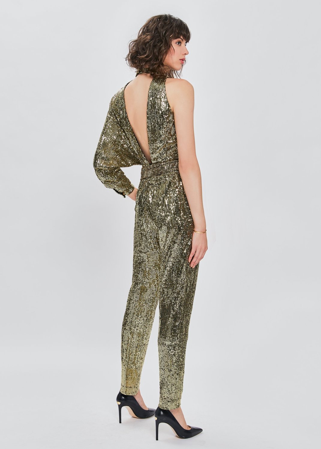 Gold Sequin Designer Jumpsuit Perfect Outfit for Special Occasions