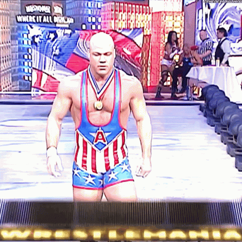 Kurt Angle to the wrestling ring